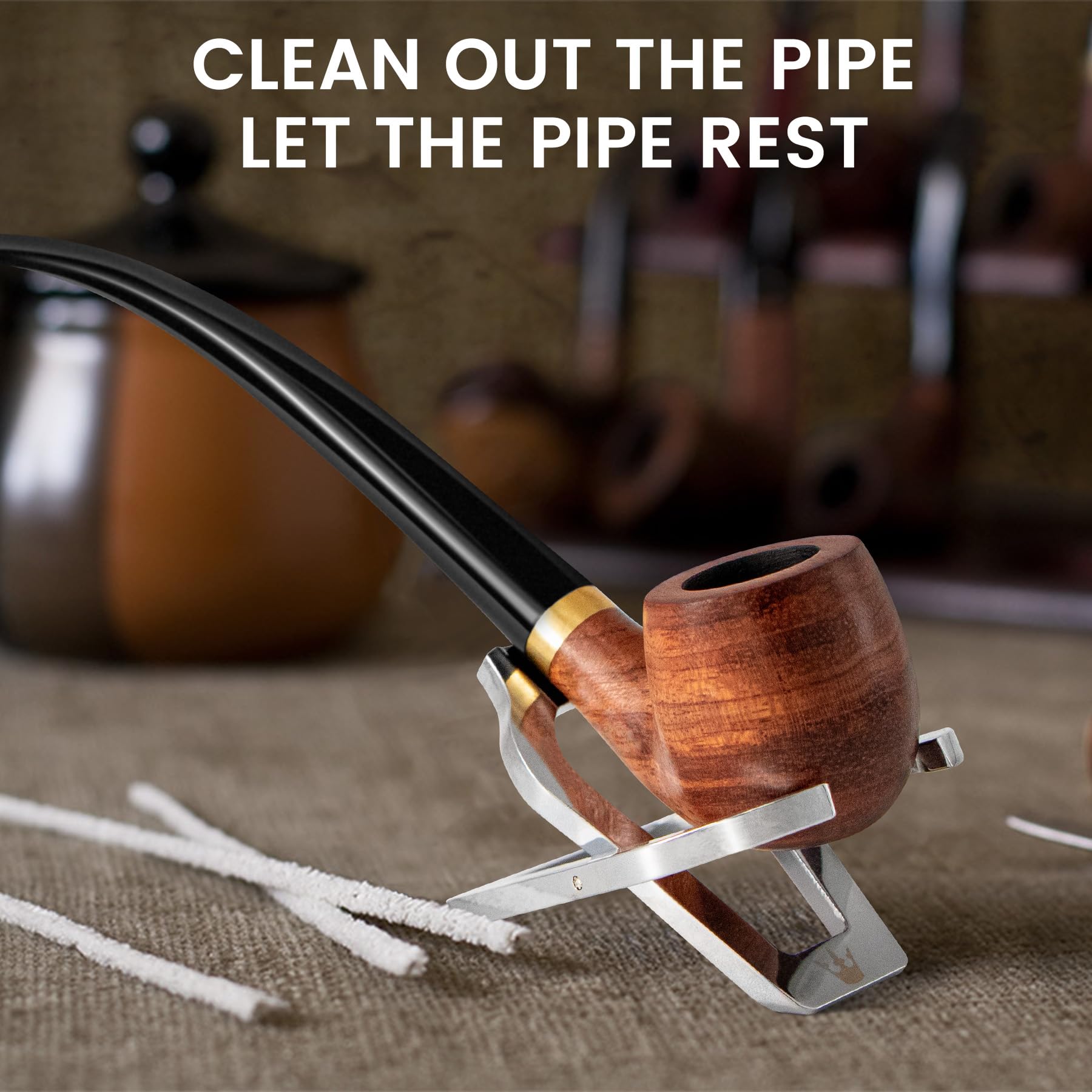 SPIPER Churchwarden Tobacco Pipes, Handmand Pearwood Tobacco Pipe, Acrylicmouthpiece for Smoking，Beginner Pipe Kit with Pipe Cleaners, Pipe Scraper,Best Gift For Man&Women