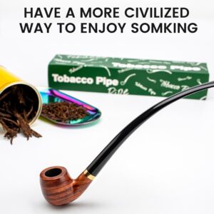 SPIPER Churchwarden Tobacco Pipes, Handmand Pearwood Tobacco Pipe, Acrylicmouthpiece for Smoking，Beginner Pipe Kit with Pipe Cleaners, Pipe Scraper,Best Gift For Man&Women