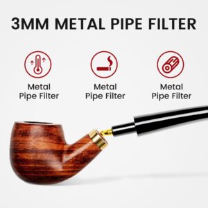 SPIPER Churchwarden Tobacco Pipes, Handmand Pearwood Tobacco Pipe, Acrylicmouthpiece for Smoking，Beginner Pipe Kit with Pipe Cleaners, Pipe Scraper,Best Gift For Man&Women