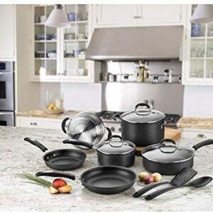 Cuisinart 11-Piece Cookware Set, Black, Chef's Classic Nonstick Hard Anodized, 66-11