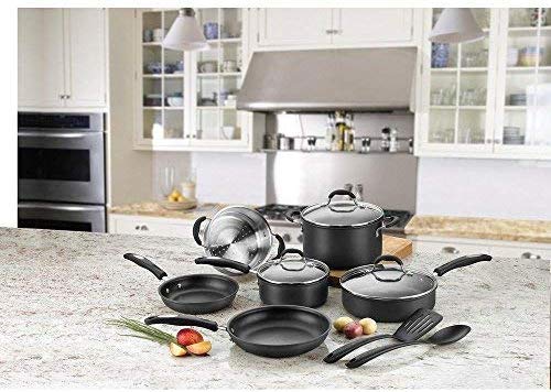 Cuisinart 11-Piece Cookware Set, Black, Chef's Classic Nonstick Hard Anodized, 66-11