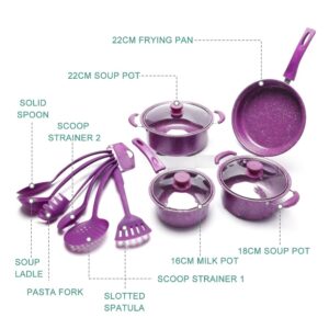 Irfora Non-Stick Pots and Pans Set 13-Piece Kitchen Utensil Set Kitchen Cookware Gifts for Friends and Family