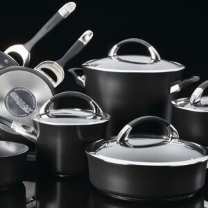 Circulon Symmetry Hard Anodized Nonstick Cookware Pots and Pans Set, 11-Piece, Black