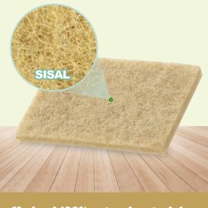 Foamstar Natural Scouring Pads 6 Pack- Non-Scratch Sisal Cleaning Scrub Pads for Dishes, Eco-Friendly Coconut Fiber Kitchen Scrubbers for Pans and Pots, Compostable, Biodegradable