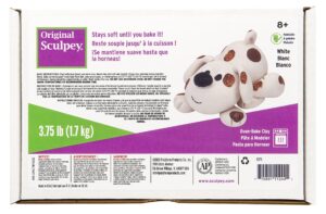 original sculpey white, non toxic, polymer clay, oven bake clay, 3.75 pounds great for modeling, sculpting, holiday, diy and school projects. great for all skill levels