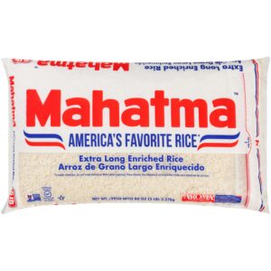 mahatma extra-long-grain rice 5-pound rice bag, gluten-free and non-gmo white rice bulk bag, 1 bag of rice