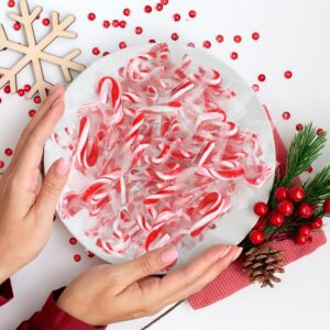 Christmas Mini Candy Canes Classic Red & White Peppermint Flavor for Holiday Family Indulgement - Small Candy Canes Individually Wrapped for Kids & Adults, Great Candy Cane Gift Set - 200 Pack