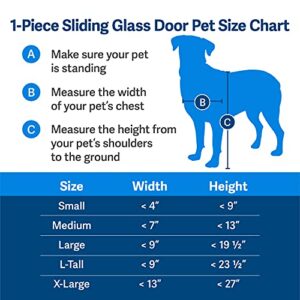 PetSafe 1-Piece Sliding Glass Pet Door for Dogs & Cats - Adjustable Height 75 7/8" to 80 11/16" X-Large, White, No-Cut Install, Aluminum Patio Panel Insert, Great for Renters or Seasonal Installation