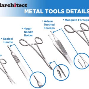 Medarchitect Suture Practice Complete Kit (30 Pieces) for Medical Student Suture Training, Include Upgrade Suture Pad with 14 Pre-Cut Wounds, Suture Tools, Suture Thread & Needle