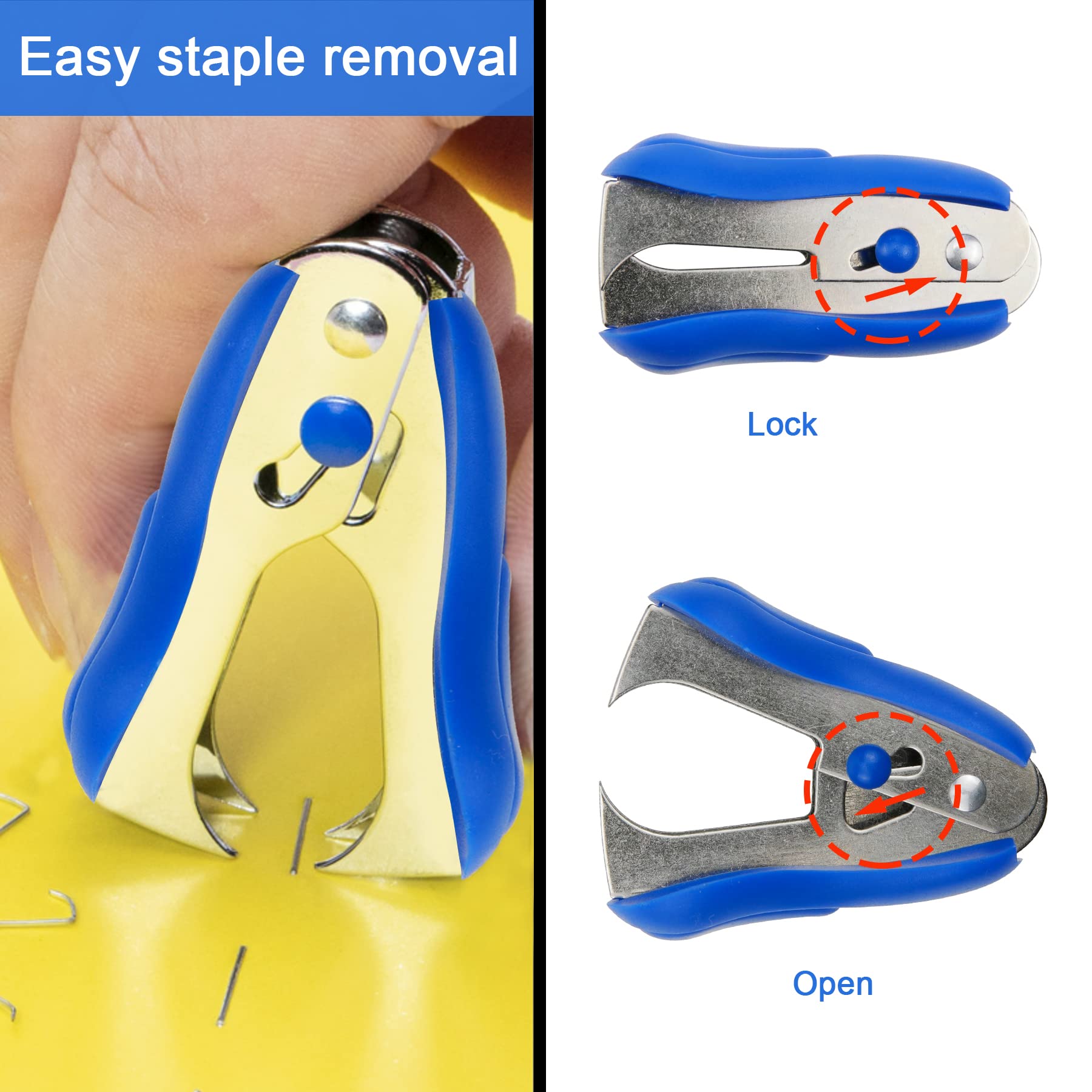 5 Pieces Staple Remover Tools Set for Office,Upholstery and Construction, Professional Tack and Nail Puller Kit for Efficiently and Easily Remove All Kinds of Staples,Tacks and Nails