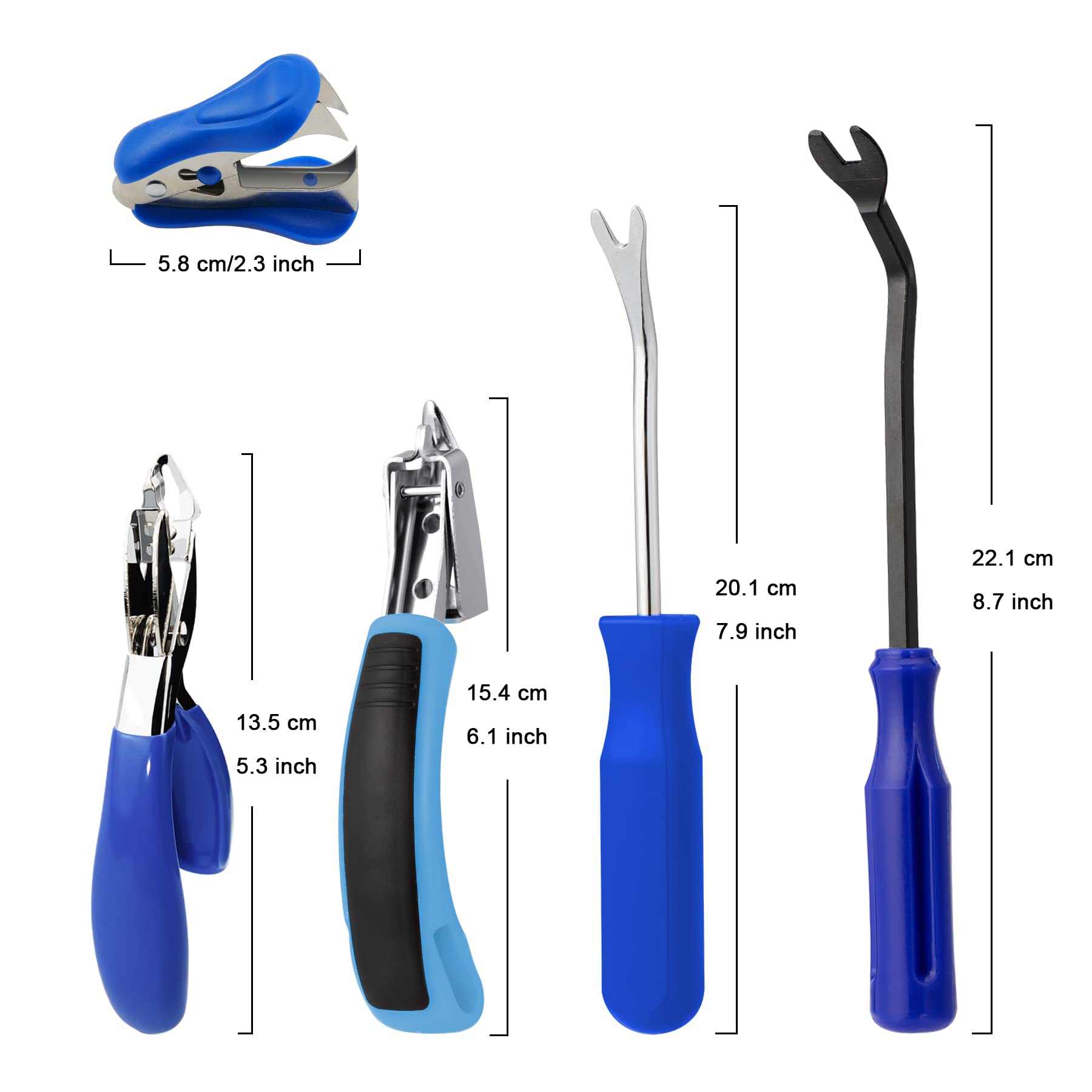 5 Pieces Staple Remover Tools Set for Office,Upholstery and Construction, Professional Tack and Nail Puller Kit for Efficiently and Easily Remove All Kinds of Staples,Tacks and Nails