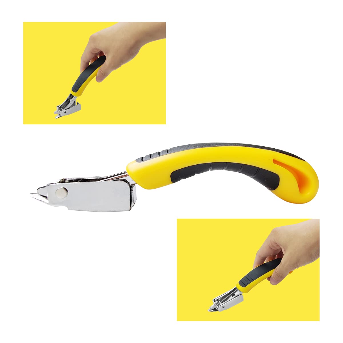 Staple Remover, Staple Puller Tool, Upholstery and Construction Heavy Duty Staple Remover, Strength Staple Puller Removing All Kinds of Staples(Yellow)