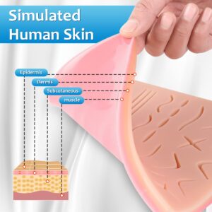 Suture Practice Training Kit for Medical PA, NP Students, Residents Practicing Clinicians, with Large Silicone Lip Suture Pad, Instruments, Stapler Remover Training Videos for Education only