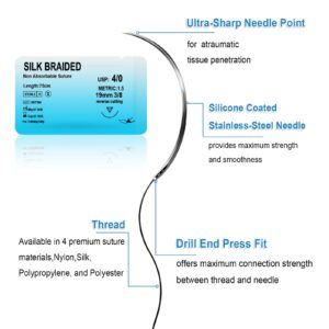 Spectabilis Suture Practice Kit for Medical Students, Silicone Pad Surgery Wounds Closure Suturing, Supplies for Vet Nursing Students Surgical Stitches Kits Only for Training.