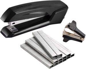 bostitch office ascend 3 in 1 stapler value pack, 20 sheet capacity, includes 5000 staples, integrated remover & and extra staple remover, staple storage compartment, assorted colors (colors may vary)