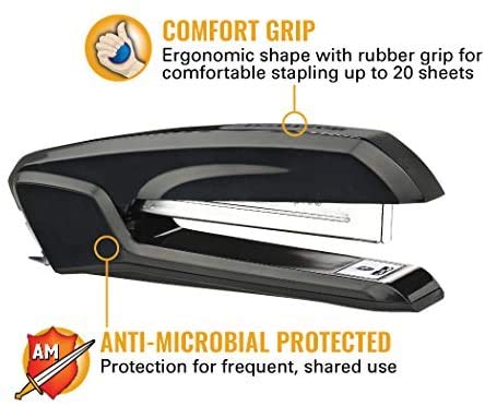 Bostitch Office Ascend 3 in 1 Stapler Value Pack, 20 Sheet Capacity, Includes 5000 Staples, Integrated Remover & and Extra Staple Remover, Staple Storage Compartment, Assorted Colors (Colors May Vary)