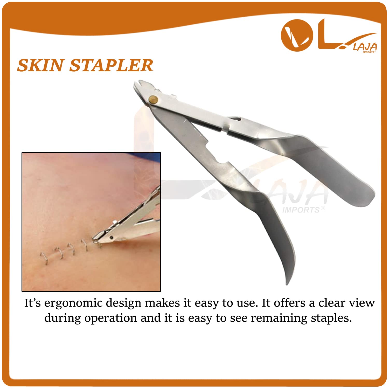 LAJA Imports Pack of 12 Staple Remover - for Skin Staples - Disposable