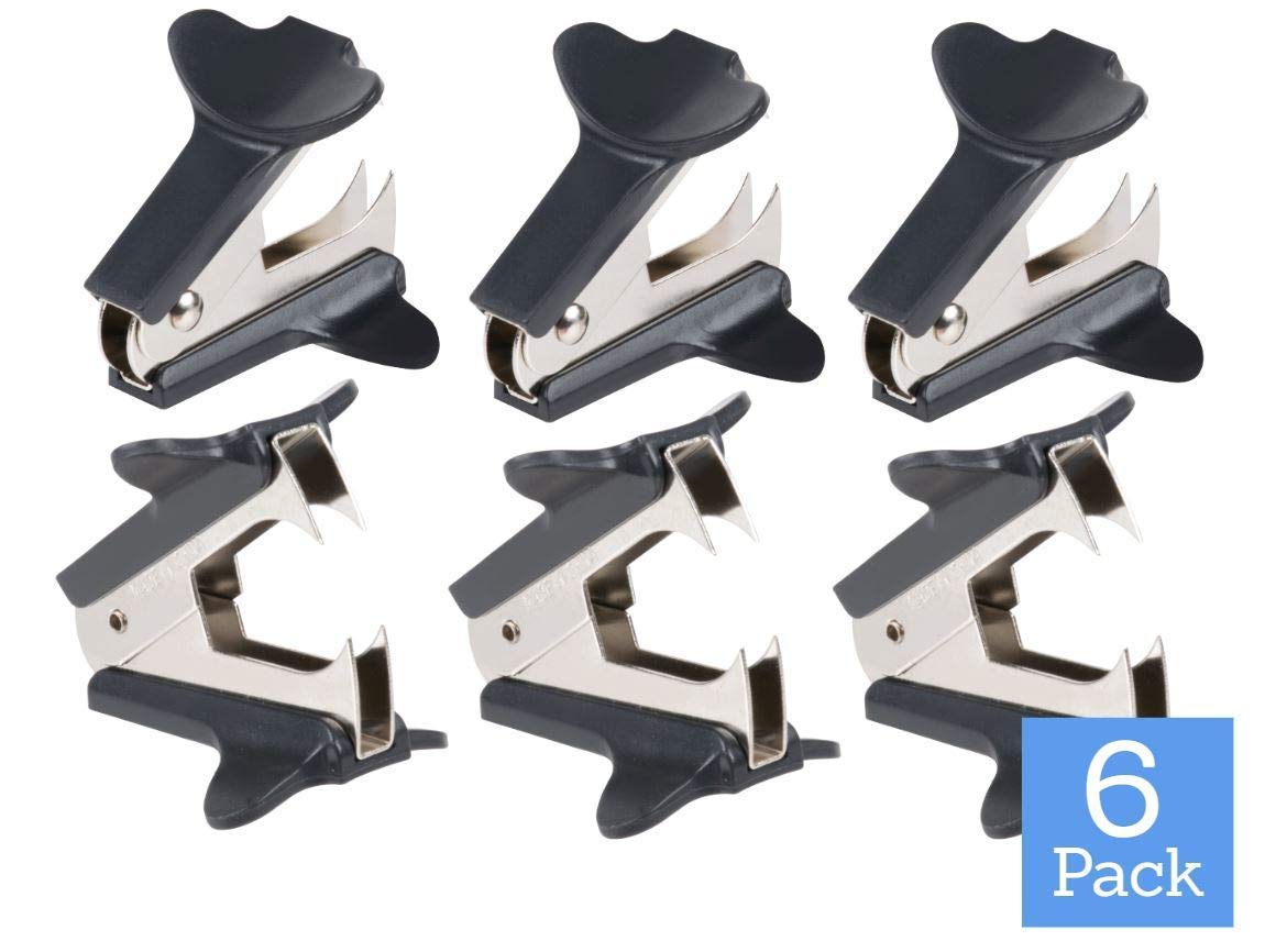 1InTheOffice Staple Remover, Claw Staple Remover, Staple Remover Tool, Black, 6 Pack"