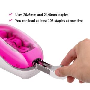 Craftinova Electric Stapler-Pink,Including 2000 Staples and 1 staple remover, Suitable for Palm Size and high Comfort，25 Sheet Capacity, AC Adapter or Battery Powered，Battery not Included