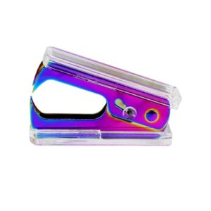 cute staple remover rainbow clear stapler puller removal tool for home office school desk accessories gift (rainbow staples remover)