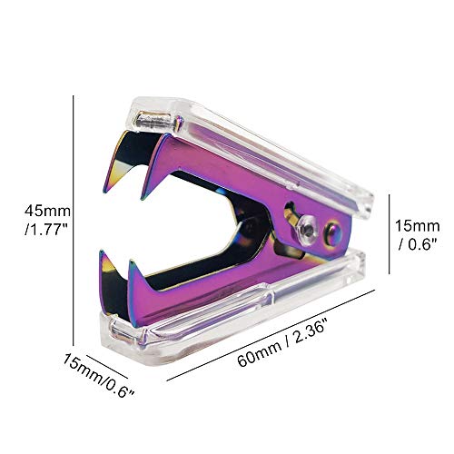 Cute Staple Remover Rainbow Clear Stapler Puller Removal Tool for Home Office School Desk Accessories Gift (Rainbow Staples Remover)