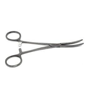 pean rochester hemostat forceps with fully serrated curved jaws made of stainless steel surgical medical lab tweezers clamps veterinary locking pliers used by vet tech nurses (6.25 inch)