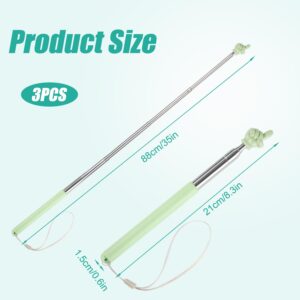 3pcs Telescopic Teachers Pointers, Extendable Pointing Stick Retractable Pointer Whiteboard Pointer for Teacher Classroom Aids (Pink, Sky Blue, Light Green)