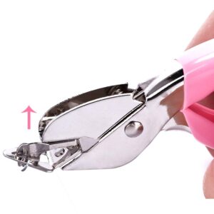 Staple Remover Steel Jaw and Head Stapler Puller Tweezers Style Tool with Non-Slip Handle for Office School Home Blue & Pink