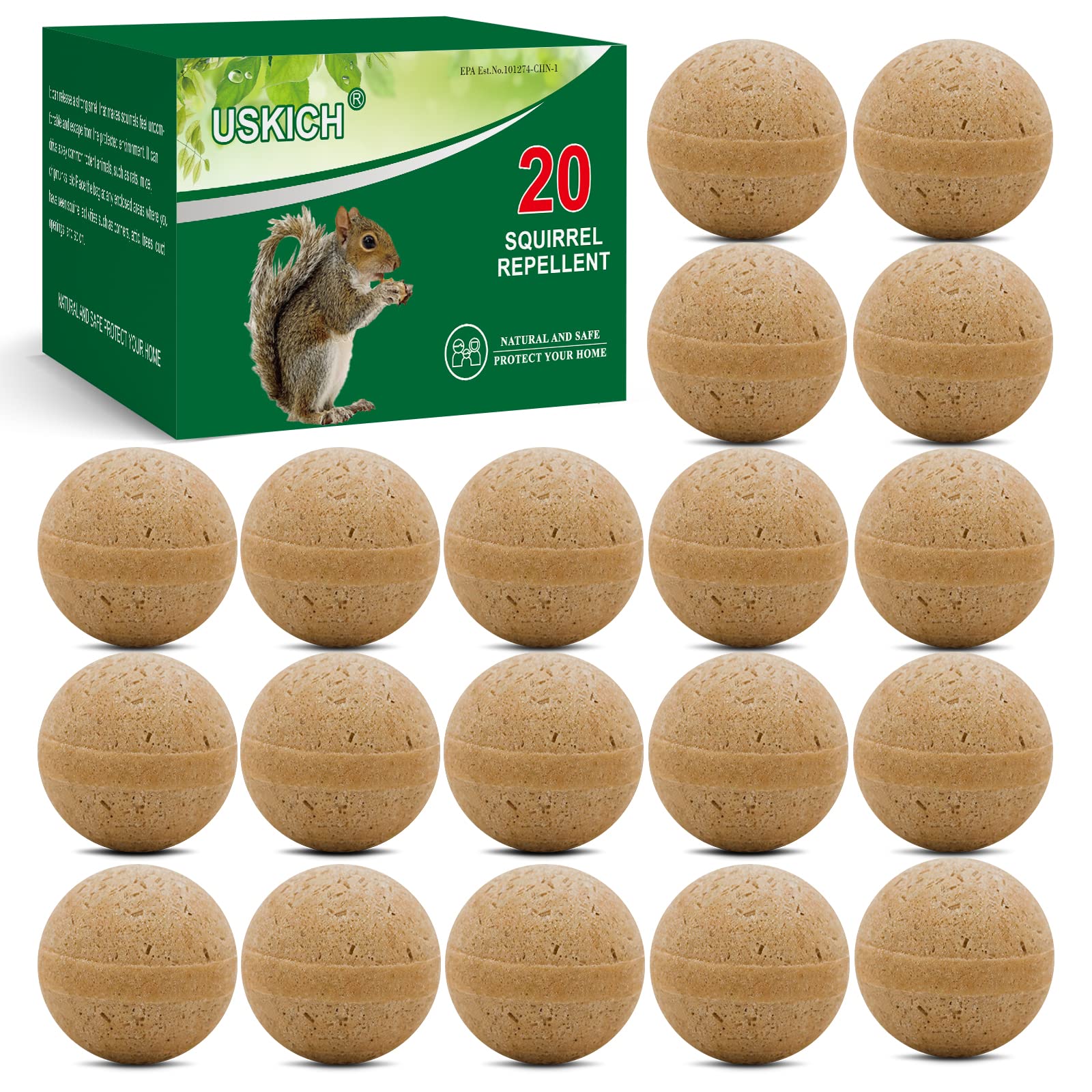 20Pack Squirrel Repellent Outdoor, Chipmunk Repellent Outdoor,Rodent Repellent,Squirrel Repellent for Attic and Cars Engines, Ultra Powerful Squirrel Deterrent Keep Squirrels Out of Garden