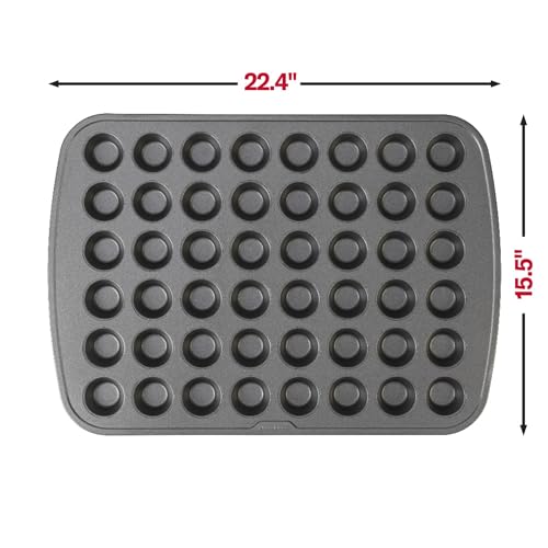 GoodCook 48-Cup Nonstick Steel Mini Cupcake and Muffin Pan, Gray