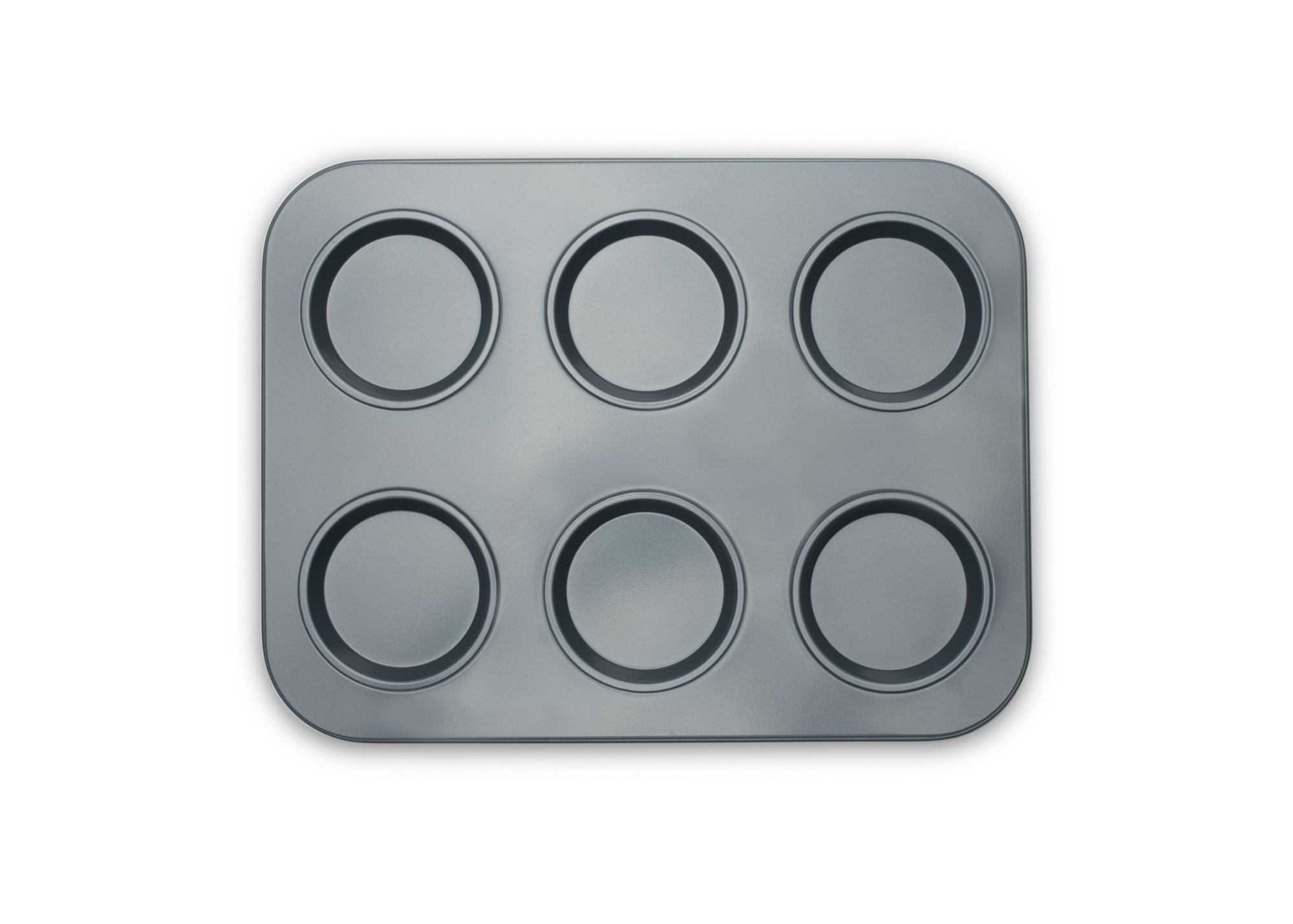 Fox Run Non-Stick Baking Pan, 6 Cup Large Muffin Top, Metallic