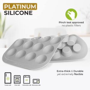 Silicone Muffin Pan - Non-Stick Oven Dish - Professional Baking Mould - Multi-Purpose Cupcakes Tart Shells Mini Cheesecakes - BPA Free - Dishwasher Freezer Safe - Quick Release (24-Cup) by Cook'n'Chic