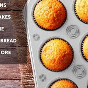 DecorRack 4 Pack Non-Stick Muffin Pans, 6-Cup, Bakeware for Baking Cupcakes (Pack of 4)