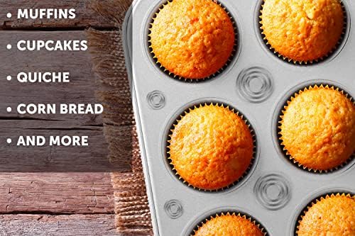 DecorRack 4 Pack Non-Stick Muffin Pans, 6-Cup, Bakeware for Baking Cupcakes (Pack of 4)