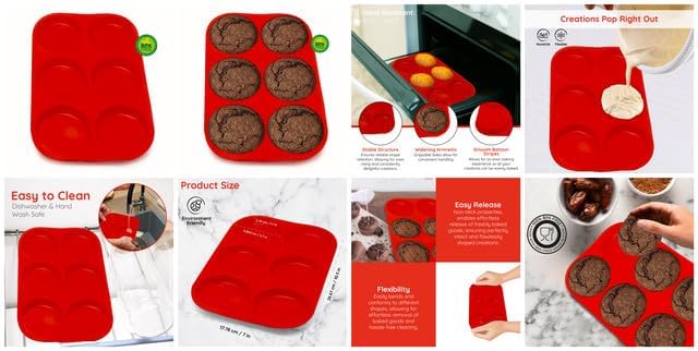 Silicone Texas Muffin Pans (Jumbo-6Cup-2PC)