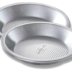 USA Pan Bakeware Aluminized Steel Commercial Pie Pan, Set of 2, Silver