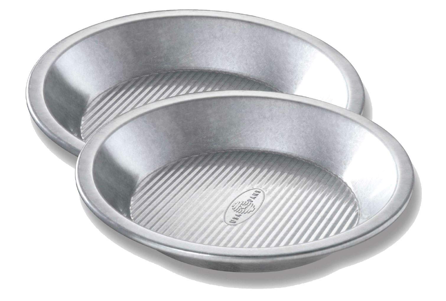 USA Pan Bakeware Aluminized Steel Commercial Pie Pan, Set of 2, Silver