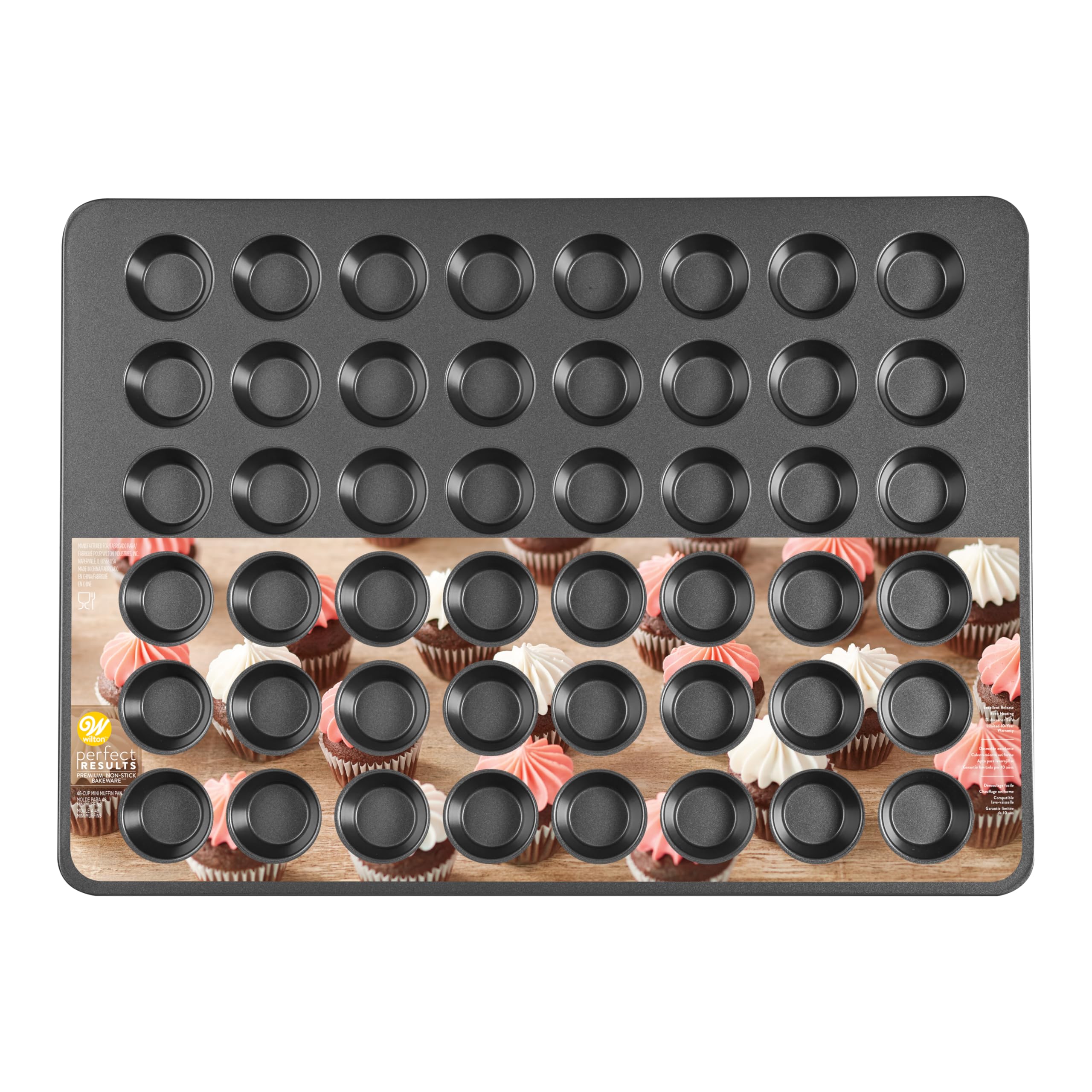 Wilton Perfect Results Non-Stick Mega Mini Muffin Pan, 48-Cup Cupcake Pan, Steel