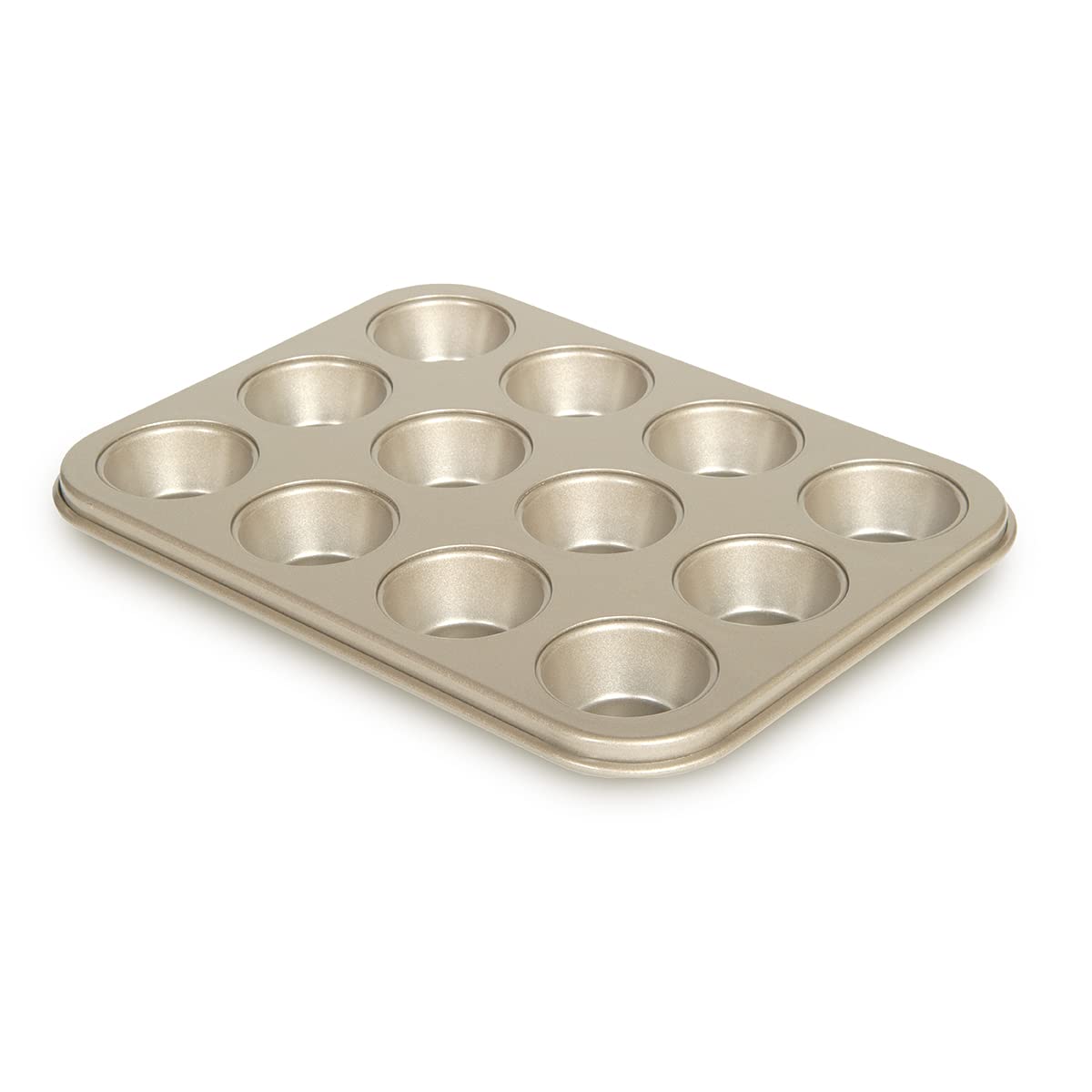 Glad Muffin Pan Nonstick-Heavy Duty Metal Cupcake Tin with Small Baking, Mini 12-Cup, Gold