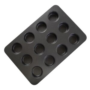 elesinsoz 12 cup mini small muffin cupcake pan for toaster oven air fryer nonstick tiny cake quiche cheesecake tart baking tin tray bakeware mold