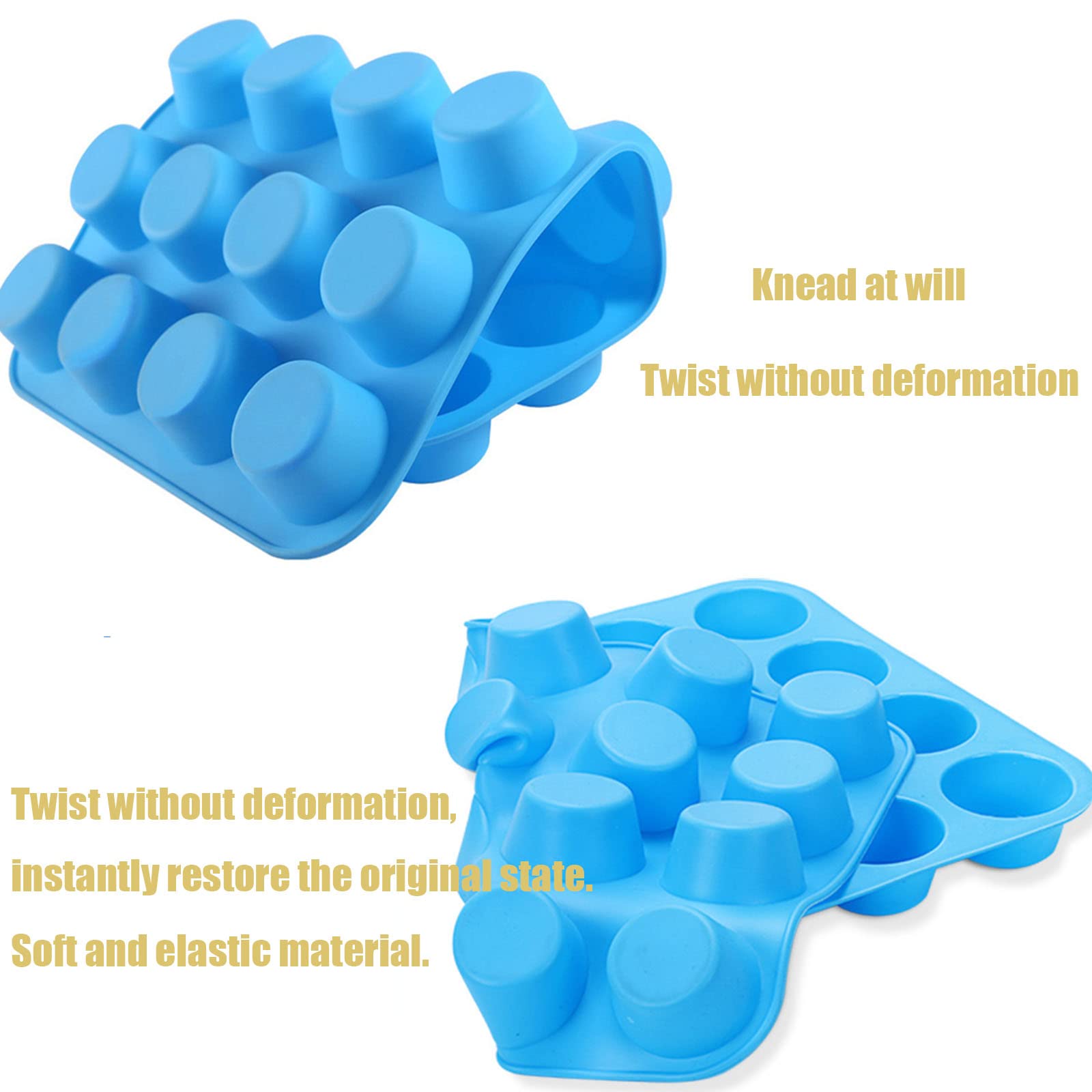 qufzdopv 24 Cups Silicone Mini Muffin Pan,Cookies Cupcake Bakeware Tin Soap Tray Mould Non Stick, BPA-Free, Dishwasher Safe