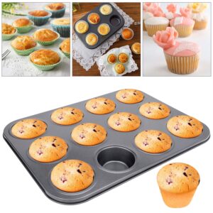 Awpeye Muffin Pan, Standard 12&6 Cup Cupcake Tin Non-Stick Bake Ware Bar Baking Pan and Jumbo Muffin Pans, 20PCS Silicon Cake Cup for Brownies, Cakes and Bar-Cookies