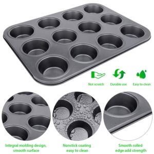 Awpeye Muffin Pan, Standard 12&6 Cup Cupcake Tin Non-Stick Bake Ware Bar Baking Pan and Jumbo Muffin Pans, 20PCS Silicon Cake Cup for Brownies, Cakes and Bar-Cookies