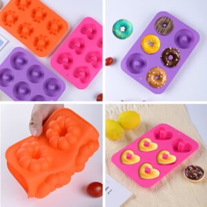 Anxbbo 3 Pack Silicone Donut Pan, Just Pop Out, Non-Stick Doughnuts Baking Pans for Donuts, Muffin, Cake Biscuit Bagels, Just Pop Out - Oven & Dishwasher Safe