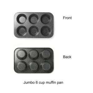 Monfish large muffin pan Jumbo Cupcake tin grey stone finish non sticking 3.5x1.75 inch cup