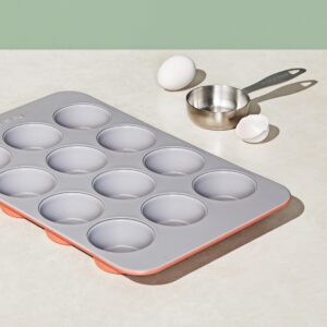 Caraway Non-Stick Ceramic 12-Cup Muffin Pan - Naturally Slick Ceramic Coating - Non-Toxic, PTFE & PFOA Free - Perfect for Cupcakes, Muffins, and More - Perracotta