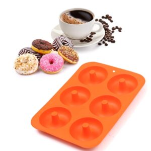 Cozihom 6-Cavity Silicone Donut Mold, Silicone Bagel Mold, Non-Stick Donut Mold, Food Grade Silicone, BPA Free, 3 Pcs