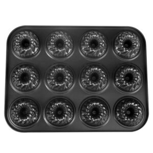 Webake Mini Fluted Tube Cake Pan, Non-Stick 2.8 Inch Cake Baking Pan, Heavy Gauge Carbon Steel (12-Cavity)