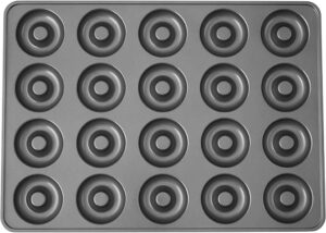 wilton perfect results non-stick donut pan , 20-cavity donut baking pan, steel