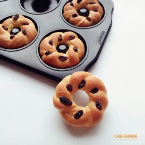 CHEFMADE Donut Pan, Nonstick 6 Cavity Ring Doughnut Pan for Baking, Set of 2